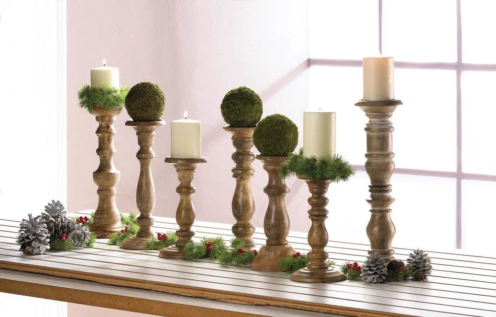Woodland Turned Wood Candle Holder