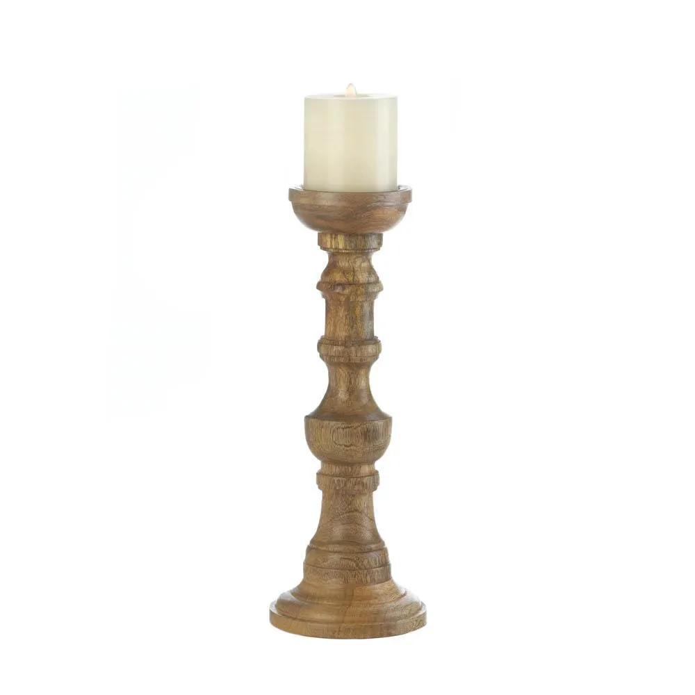 Woodland Turned Wood Candle Holder