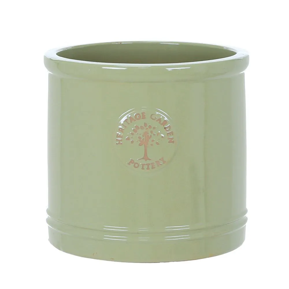 Woodlodge 38cm Mint Green Glazed Heritage Cylinder Pot