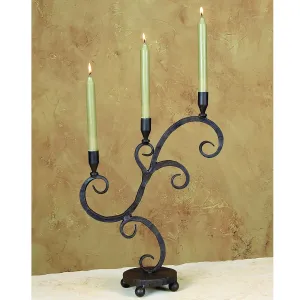 Wrought Iron Siena Triple Candleholder