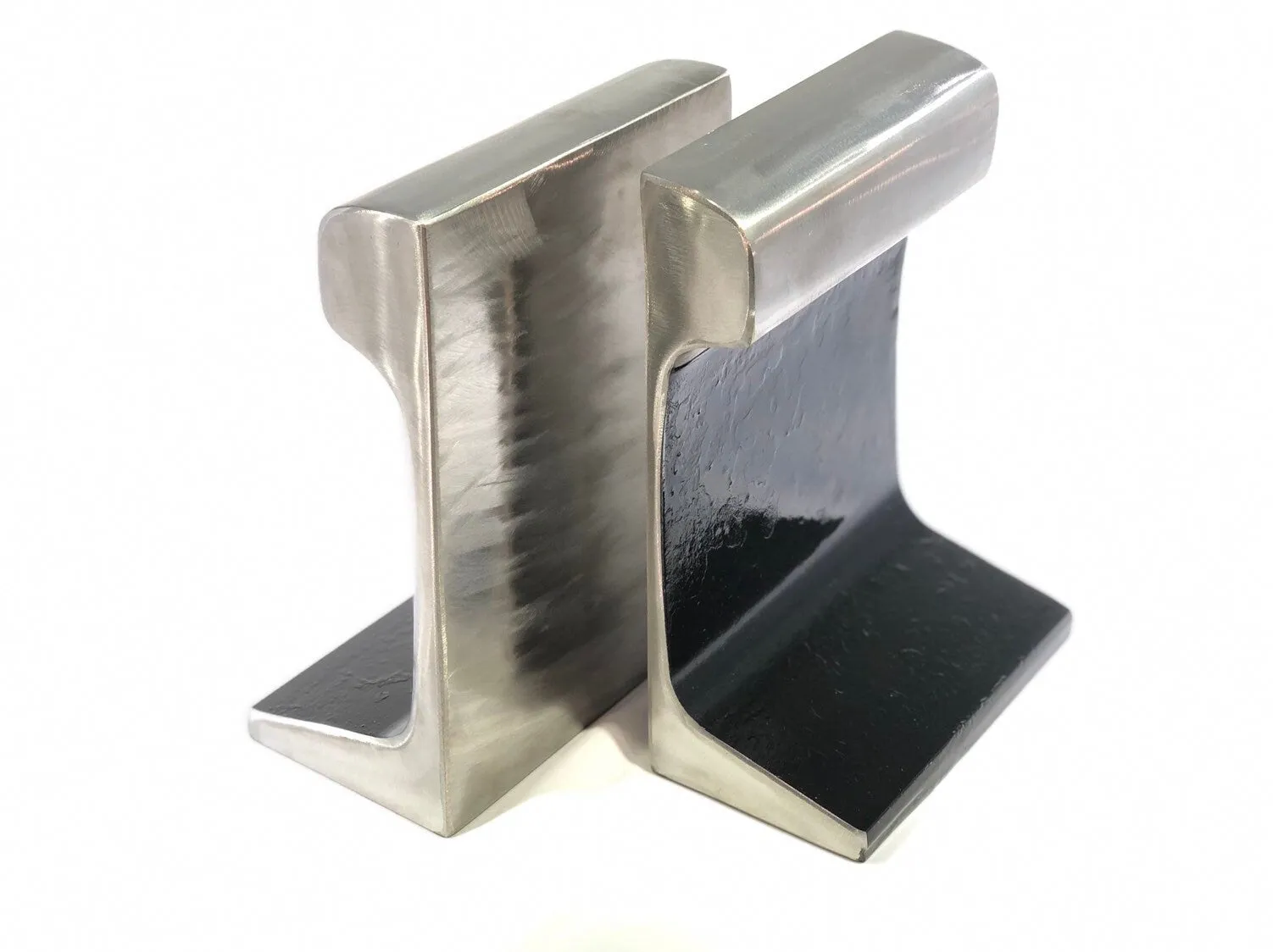 XXL Black & Sliver Train Track Bookends