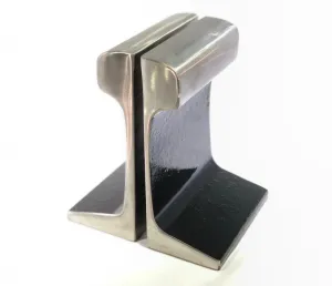 XXL Black & Sliver Train Track Bookends