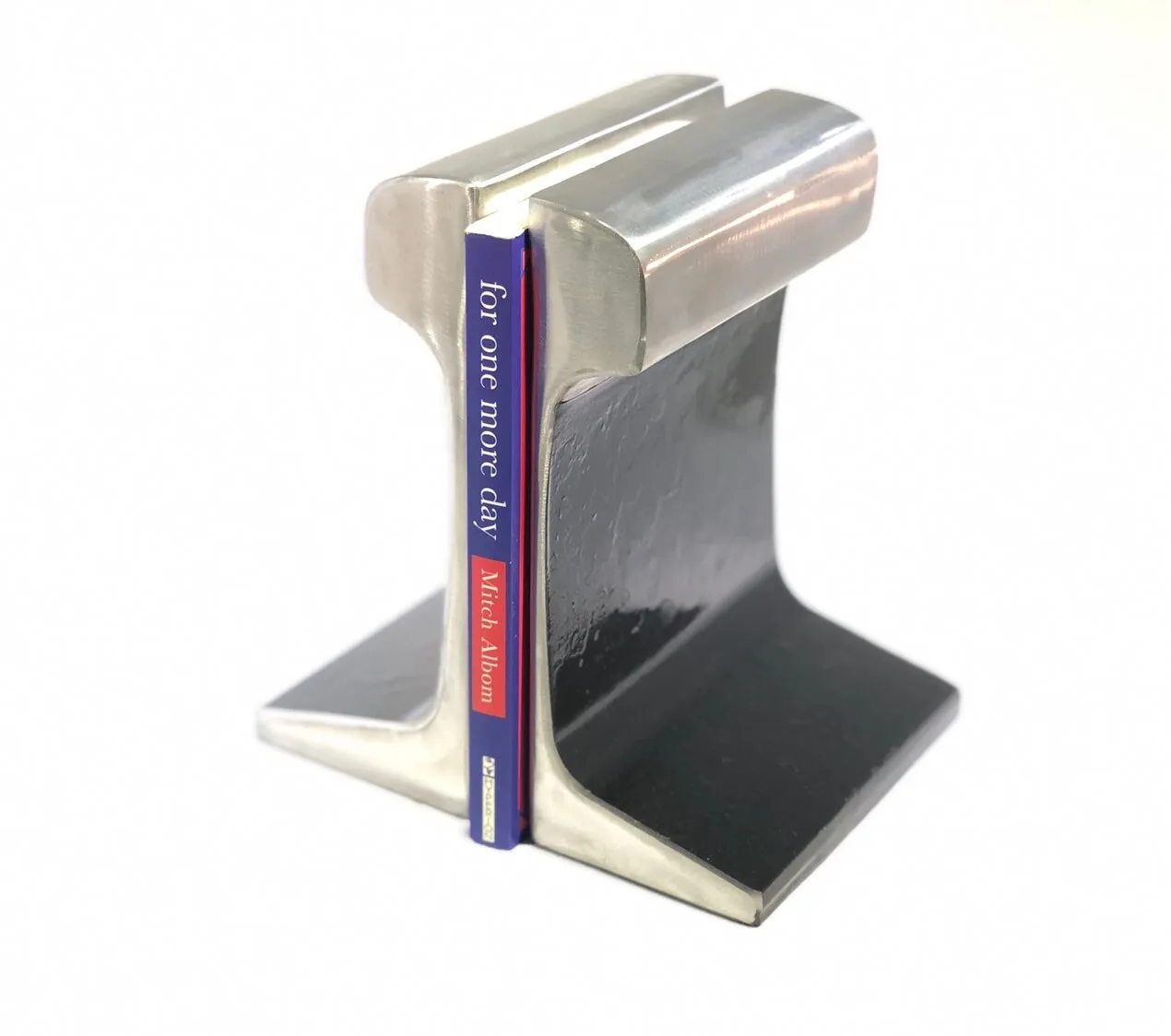 XXL Black & Sliver Train Track Bookends