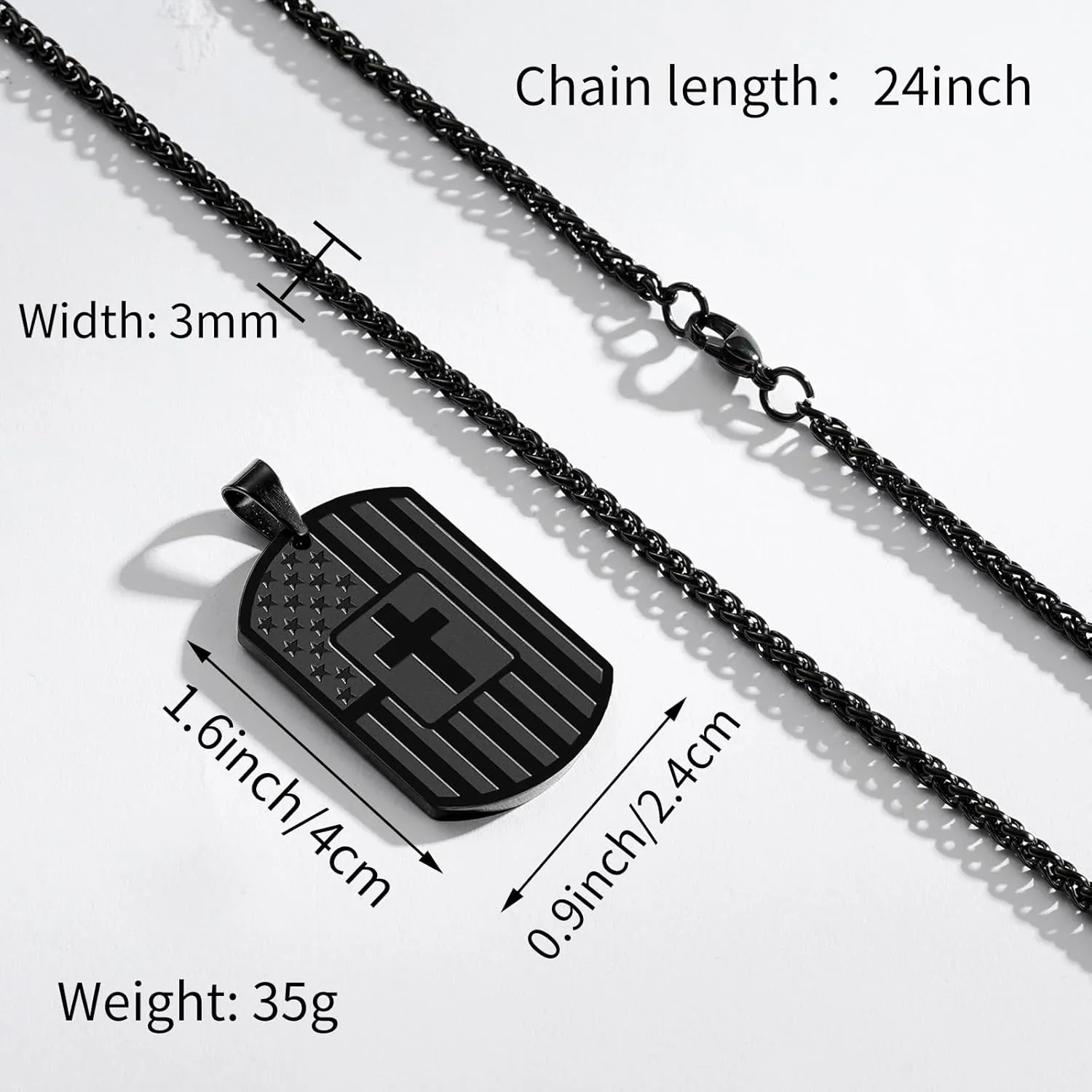 Zocomi Graduation Father's Day Gifts To My Son Dad Brother Husband Grandson Grandpa Boyfriend Man Dog Tag Cross Necklace Christian American Flag Birthday Jewelry for Men Boys